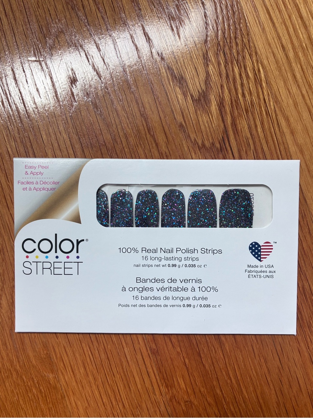 Color Street Multicolor Glitter Nail Polish Strips - Teal and Sparkle